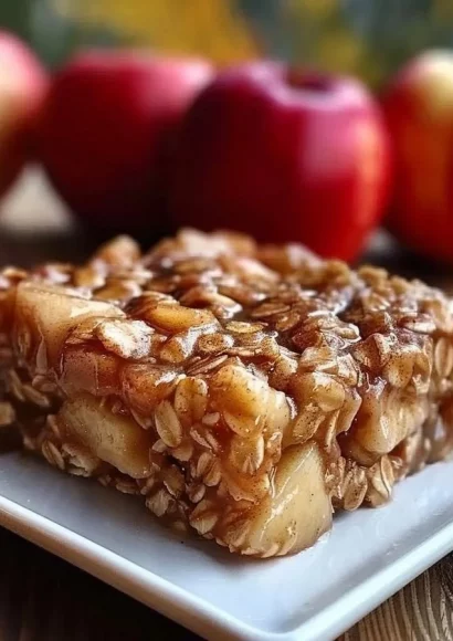 Apple Cinnamon Baked Oatmeal topped with apple slices and cinnamon