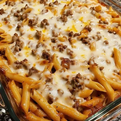 Thumbnail for Baked Penne with Beef and Cheese