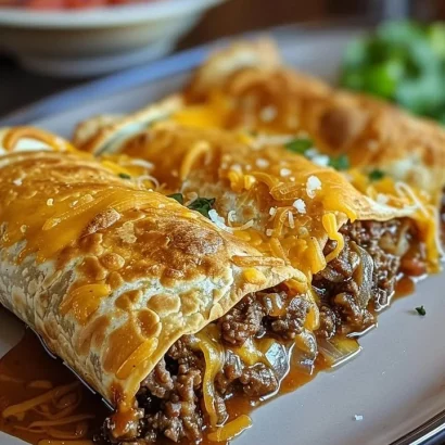 Delicious Beef and Cheese Chimichangas served with salsa and guacamole