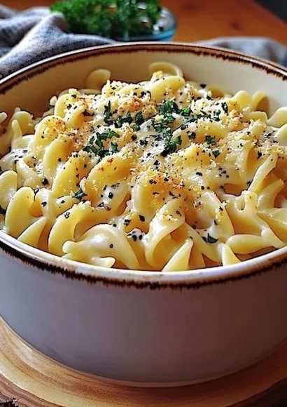 A plate of Cafeteria Noodles garnished with vegetables and spices