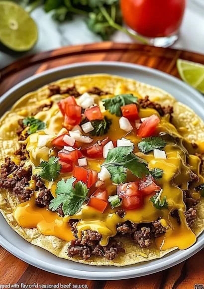 Delicious cheesy beef tostadas topped with fresh ingredients
