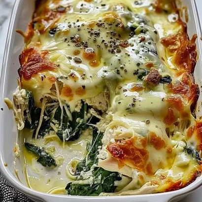Thumbnail for Chicken and Spinach Casserole with Cream Cheese