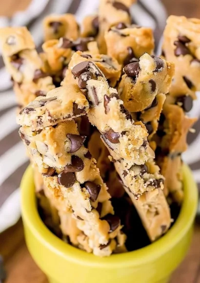 Chocolate Chip Cookie Dough Twists served on a plate with chocolate chips