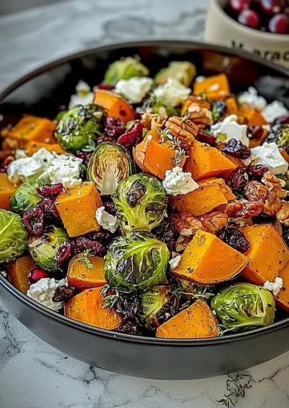 Cranberry-Glazed Roasted Vegetable Salad with vibrant seasonal veggies