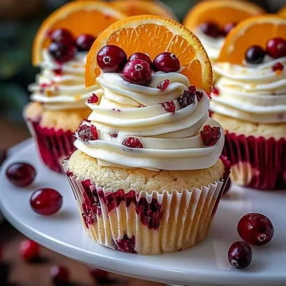 Thumbnail for Cranberry Orange White Chocolate Cupcakes