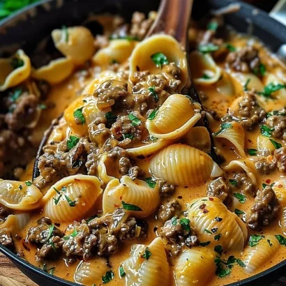 Thumbnail for Creamy Beef Shells Casserole