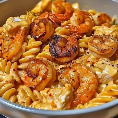 Thumbnail for Creamy Cajun Shrimp and Chicken Pasta