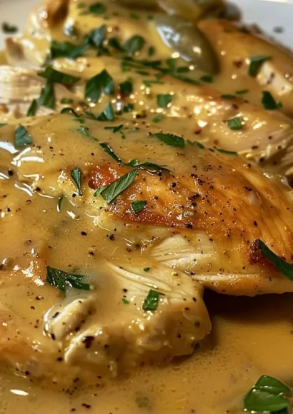 Delicious Crockpot Mississippi Chicken served on a plate