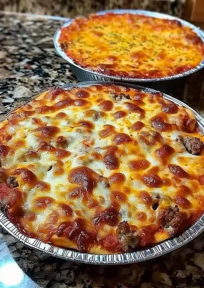 Delicious crustless pizza bowl with fresh toppings and melted cheese