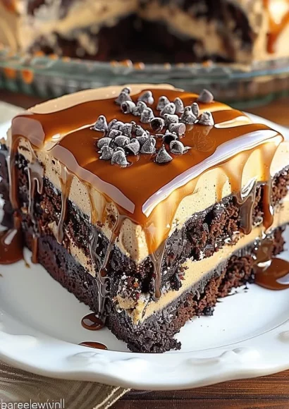 Decadent caramel cake with rich frosting and dripping caramel sauce.