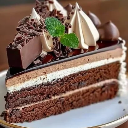 Thumbnail for Decadent Triple Chocolate Mousse Cake