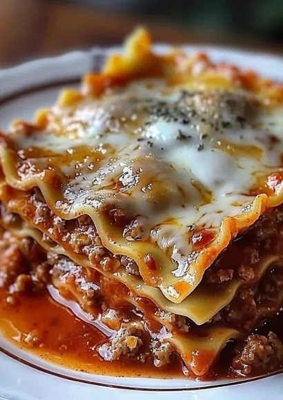 Delicious Crockpot Ravioli Lasagna in a bowl with melted cheese