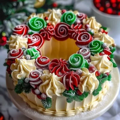 Thumbnail for Festive Christmas Wreath Cake