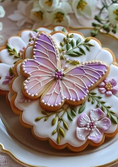 Floral Butter Cookies decorated with vibrant royal icing in a variety of shapes.