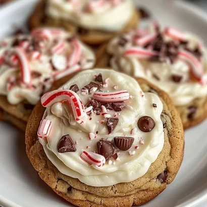Thumbnail for Frosted Peppermint Chocolate Chunk Cookies