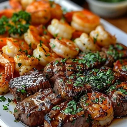Thumbnail for Garlic Butter Steak Bites and Shrimp Feast