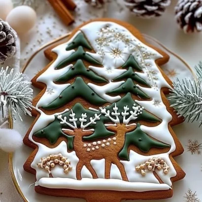 Thumbnail for Gingerbread Cookies with Winter Forest Design