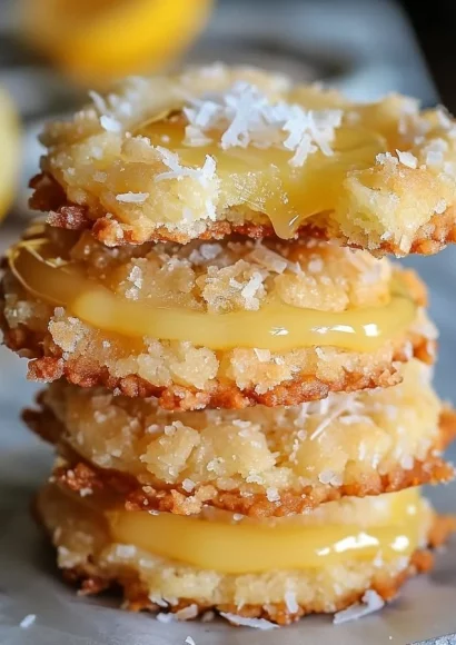 Delicious coconut lemon curd cookies adorned with fresh lemon zest.