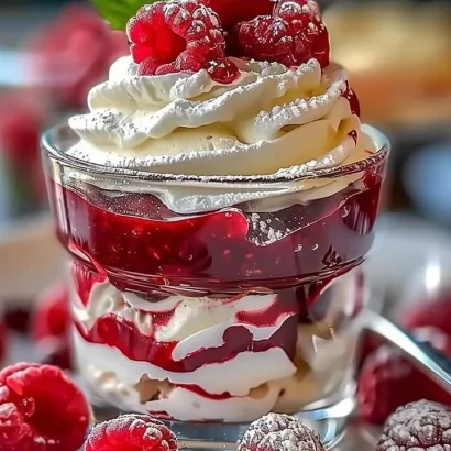Thumbnail for Heavenly Raspberry White Chocolate Mousse Parfait