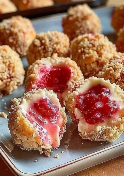 Irresistible strawberry cheesecake crunch bites dessert