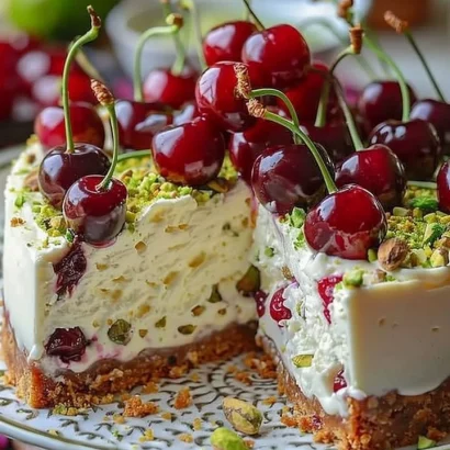 Thumbnail for Lemon-Lime Cherry Pistachio Cheesecake