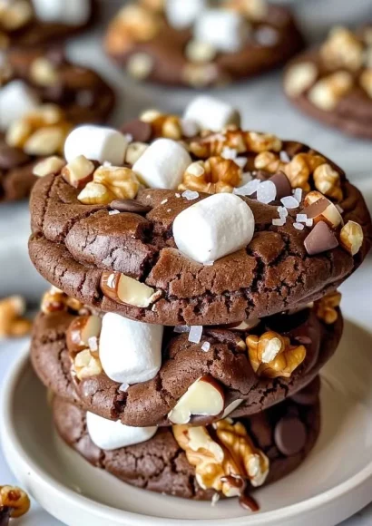 Delicious Levain Bakery Rocky Road Cookies with chocolate and marshmallows