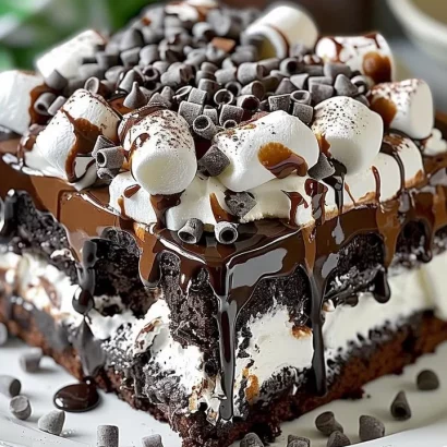 Thumbnail for Marshmallow Chocolate Poke Cake
