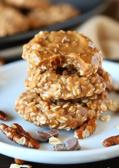 Delicious peanut butter no bake cookies on a plate, perfect for easy treats.