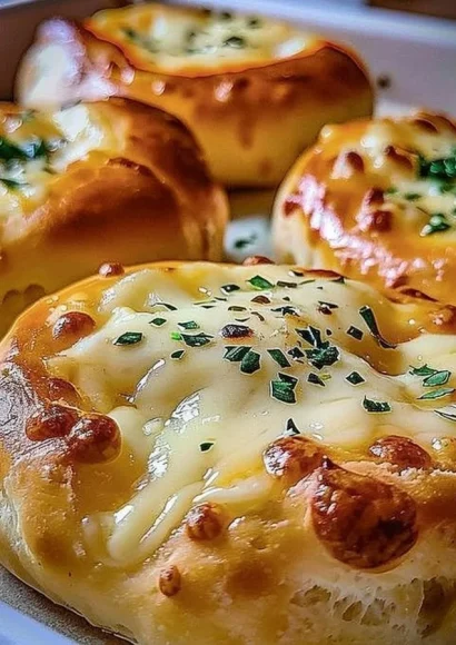 Pillsbury Biscuit Garlic Butter Cheese Bombs ready to be served.