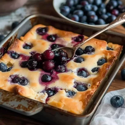 Thumbnail for Sweet and Tangy Cottage Cheese Blueberry Bake