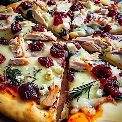 Thumbnail for Thanksgiving Leftover Turkey and Cranberry Pizza