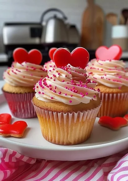 Deliciously decorated Valentine's Day cupcakes for a romantic celebration.